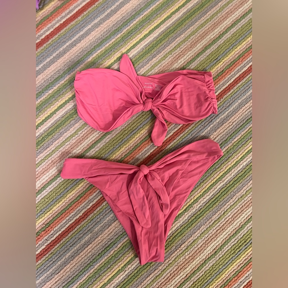 sold out, free people, pink bandeau swimsuit!